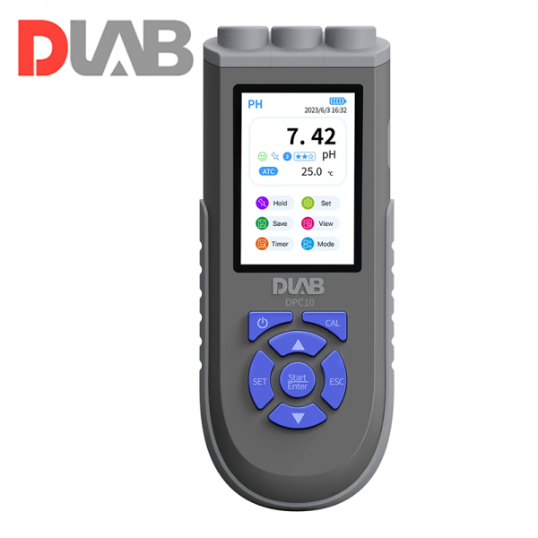 DLAB DPC10 pH ORP İletkenlik TDS Tuzluluk Direnç ve Sıcaklık Ölçer D201T-H pH Probu ve DCON201T İletkenlik Probu ile