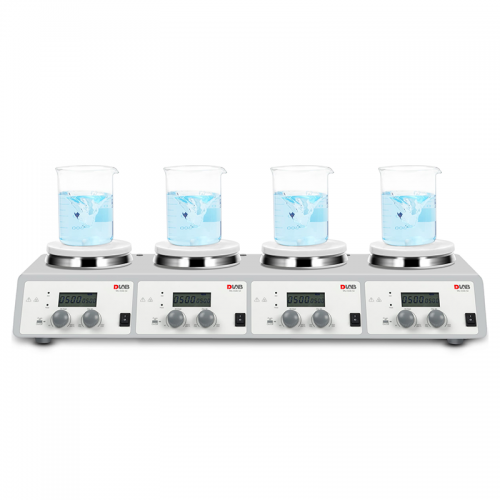 DLAB MS-H340-S4 4 Bölmeli Isıtıcılı Manyetik Karıştırıcı  200... 1.500 rpm / 25... 340 ℃ / 4 x 10 L