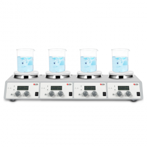 DLAB MS-H340-S4 SET 4 Bölmeli Isıtıcılı Manyetik Karıştırıcı SET 200... 1.500 rpm / 25... 340 °C / 4 x 10 L