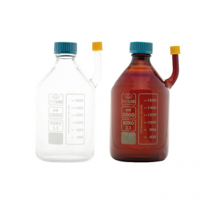 ISOLAB Yan Boyunlu Amber Cam  Şişe 1000 ml