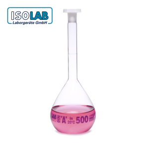 ISOLAB Balon Joje - Standart - Şeffaf - A Kalite - Grup Sertifikalı - Mavi Skala - 500 ml - NS 19/26 - 1 Adet