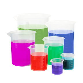 ISOLAB Beher SET - P.P - Kısa Form - Kabartma Skala - 25 mL, 50 mL, 100 mL, 250 mL, 500 mL, 1000 mL, 2000 mL / 1'er Adet