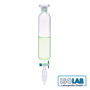 ISOLAB Damlatma Hunisi - Cam - Silindirik - Dereceli - PTFE Musluklu - D: NS 29/32, E: 29/32 - 1000 mL ISOLAB Damlatma Hunisi - Cam - Silindirik - Dereceli - PTFE Musluklu - D: NS 29/32, E: 29/32 - 1000 mL