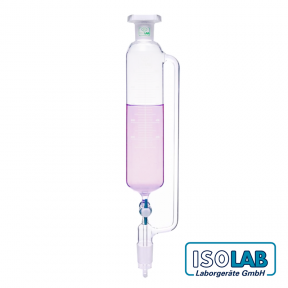 ISOLAB Damlatma Hunisi - Cam - Silindirik - Basınç Borulu - Dereceli - PTFE Musluklu - 500 mL ISOLAB Damlatma Hunisi - Cam - Silindirik - Basınç Borulu - Dereceli - PTFE Musluklu - 500 mL