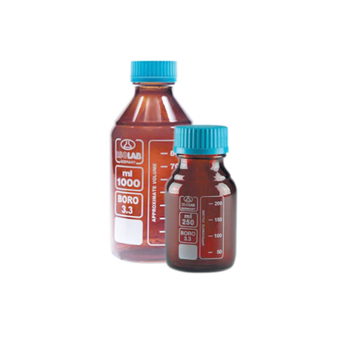 ISOLAB Şişe - Borosilikat Cam - Amber - Vidalı Kapaklı - 10000 ml
