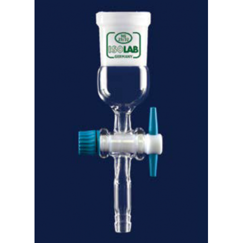 ISOLAB Adaptör - Düz - Musluklu - Çap 8 mm - Dişi Şilif : NS 14/23