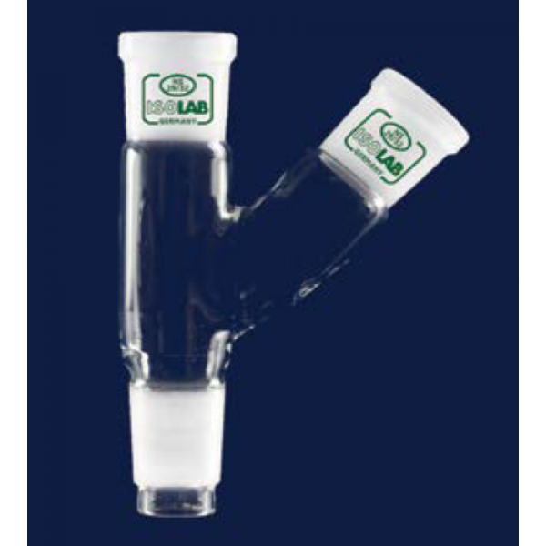 ISOLAB Adaptör - Çoklu - 2 Boyunlu - Yukarı Açılı - Dişi Şilif & Erkek Şilif : NS 19/26 - Yukarı Açılı Dişi Şilif : NS 19/26