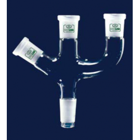 ISOLAB Adaptör - 3 Boyunlu - Açılı Ve Paralel - Dişi Şilif : NS 19/26 - Erkek Şilif : NS 19/26 - Açılı Ve Paralel Dişi Şilif : NS 19/26